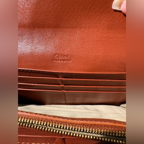 Chloé Brown lizard embossed Leather Continental Wallet w/ Dust Bag Auth - Picture 4 of 9